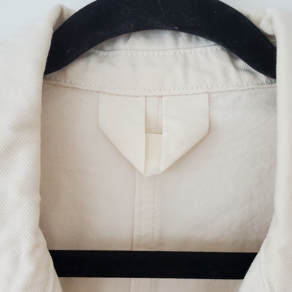 Arket Cotton Denim Chore Coat Jacket, White/Cream, M - Picture 4 of 13